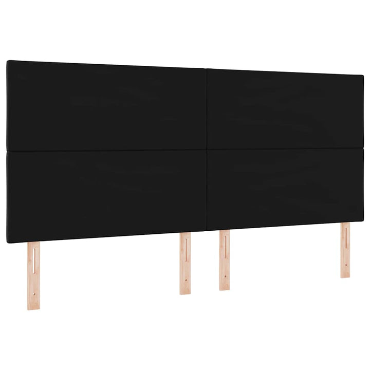 LED-sengegavl med LED -strimmellys Geometrisk Sort 200 cm Fløjl