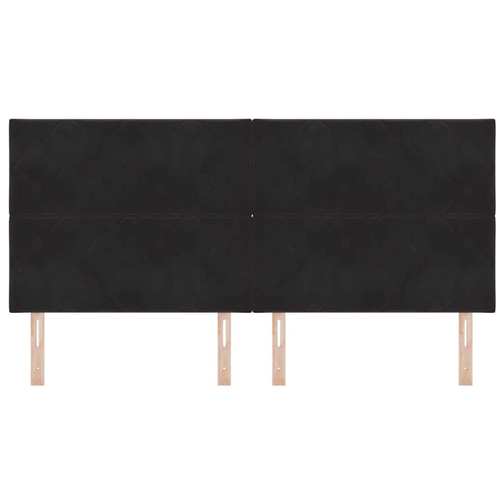 LED-sengegavl med LED -strimmellys Geometrisk Sort 200 cm Fløjl