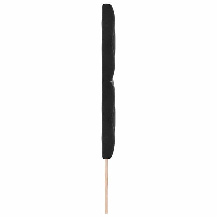 LED-sengegavl med LED -strimmellys Geometrisk Sort 200 cm Fløjl
