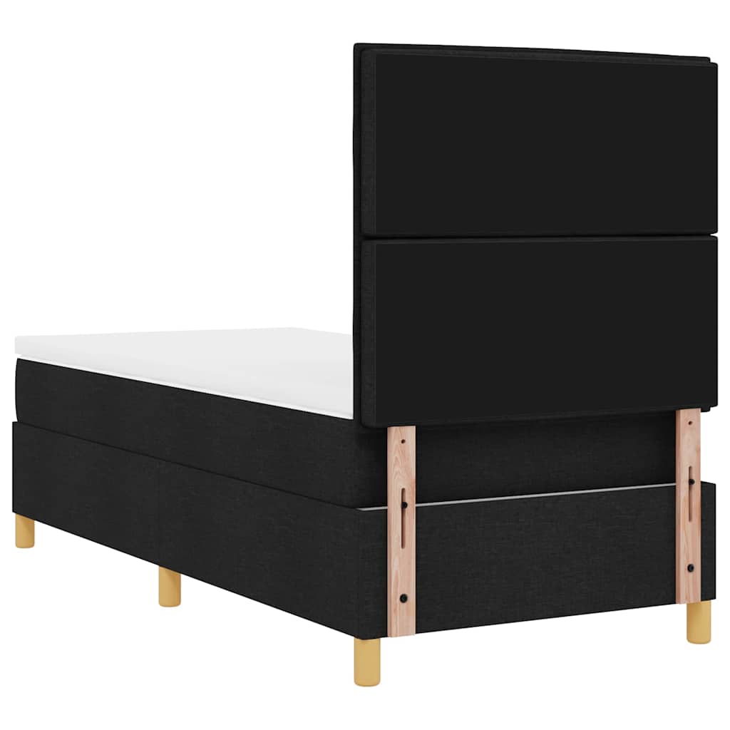 Box spring seng med hovedgærde Sort 100 x 200 cm Stof
