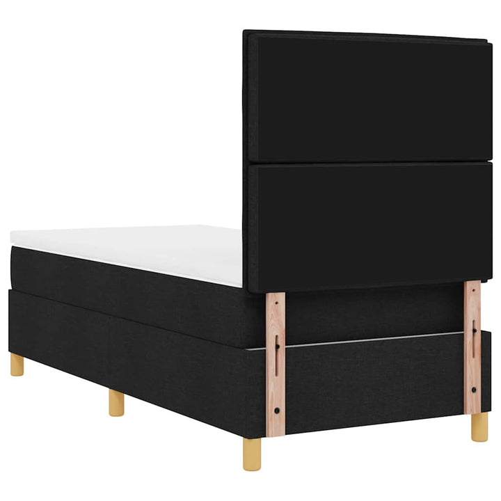 Box spring seng med hovedgærde Sort 100 x 200 cm Stof
