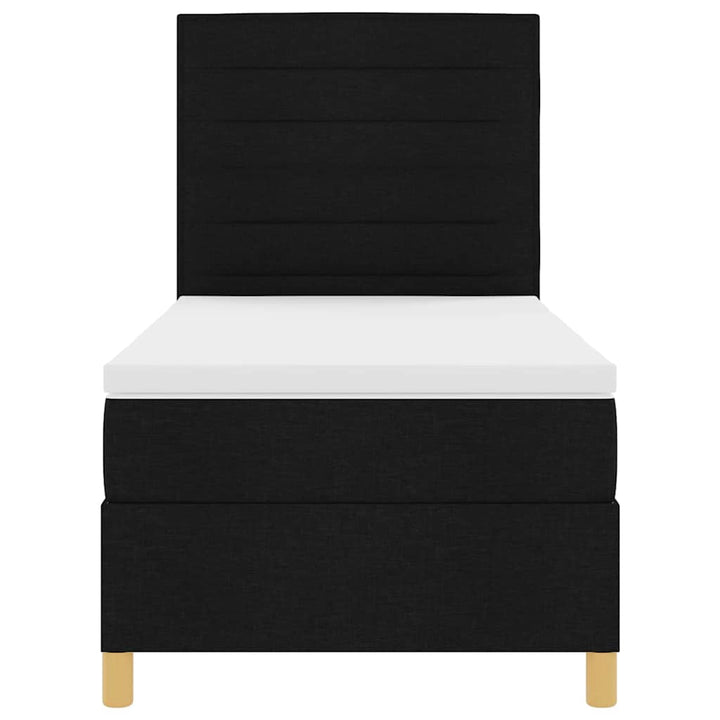 Box spring seng med hovedgærde Sort 100 x 200 cm Stof