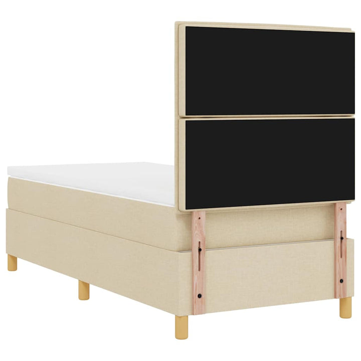 Box spring seng med hovedgærde Creme 100 x 200 cm Stof