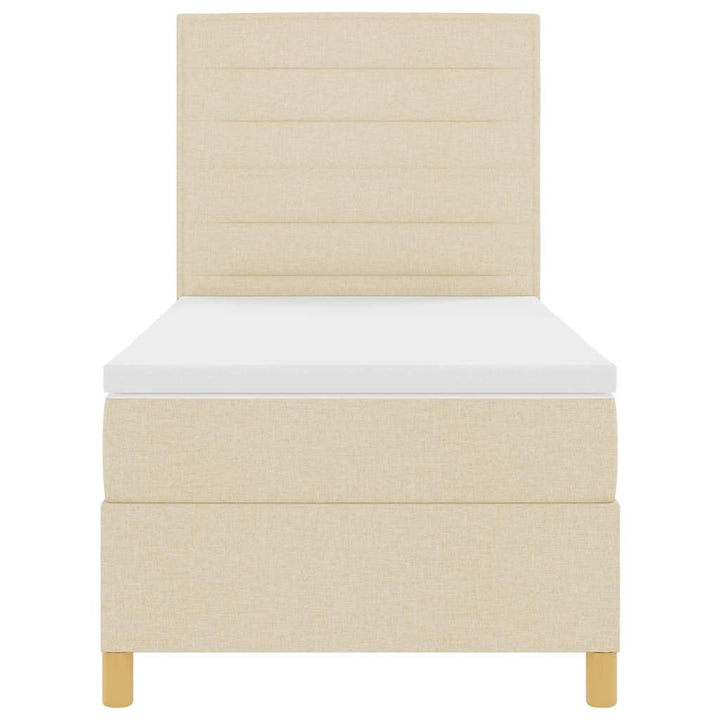 Box spring seng med hovedgærde Creme 100 x 200 cm Stof