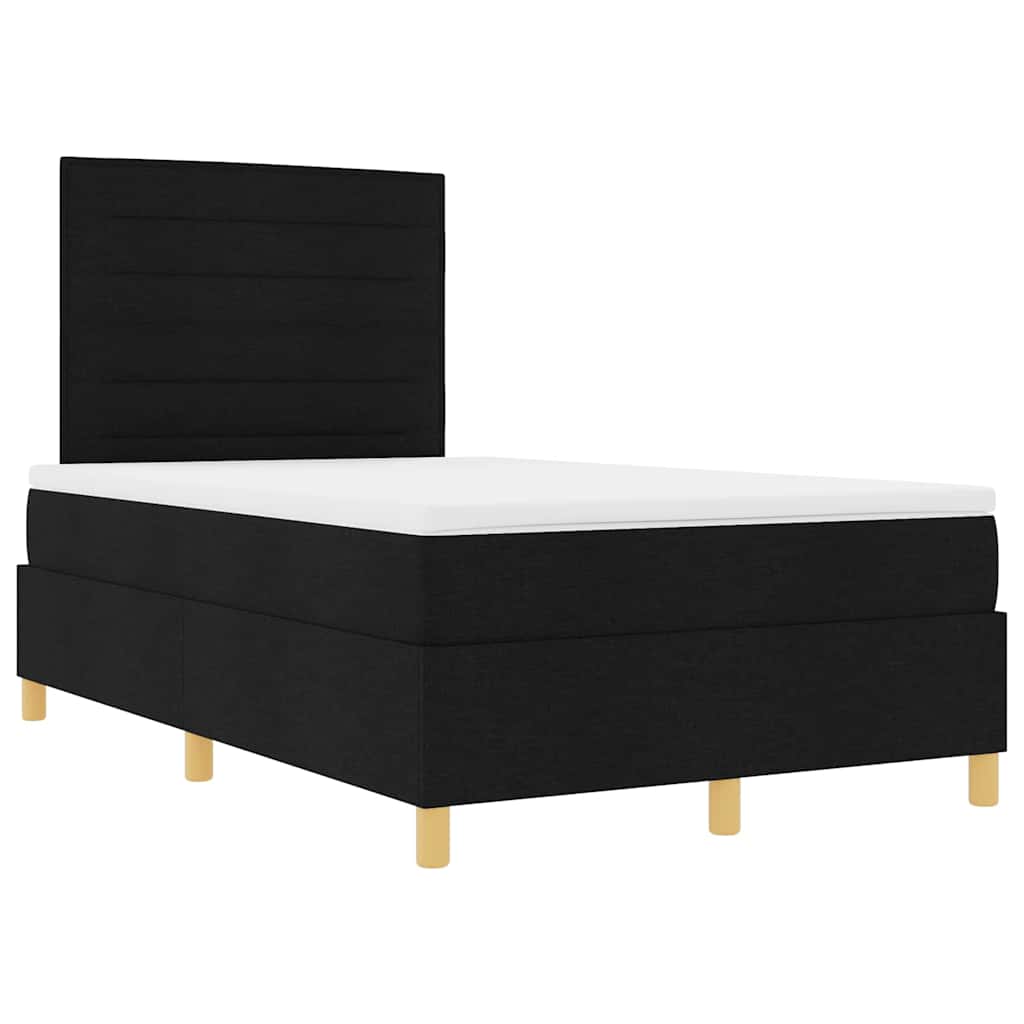 Box spring seng med hovedgærde Sort 120 x 190 cm Stof