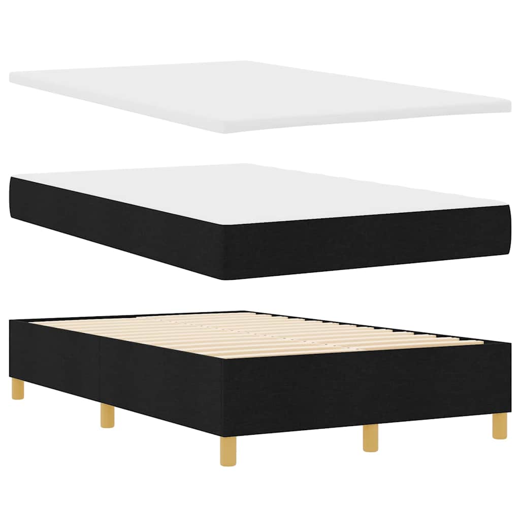 Box spring seng med hovedgærde Sort 120 x 200 cm Stof