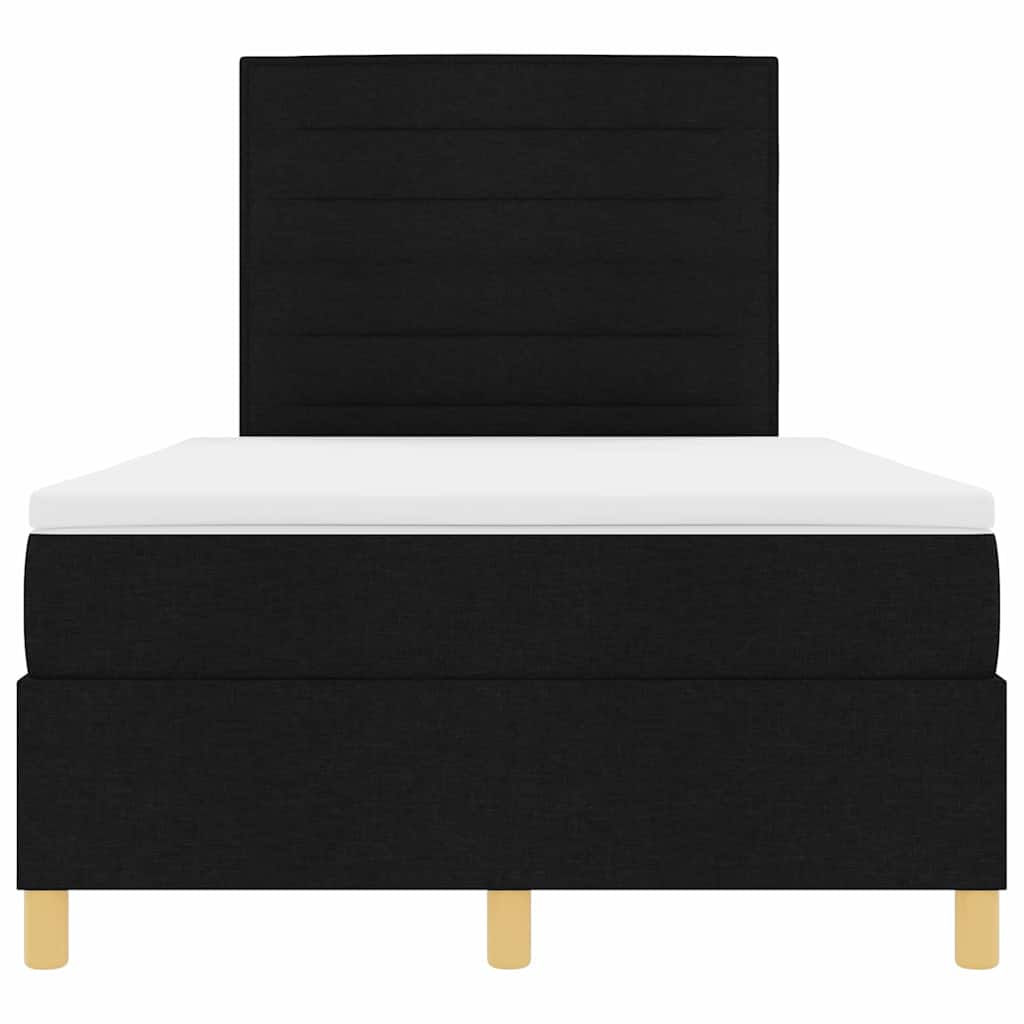 Box spring seng med hovedgærde Sort 120 x 200 cm Stof