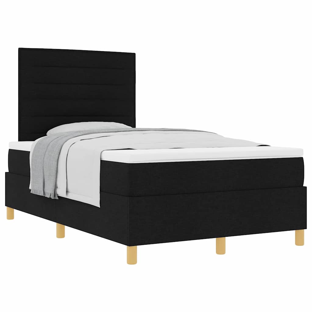 Box spring seng med hovedgærde Sort 120 x 200 cm Stof