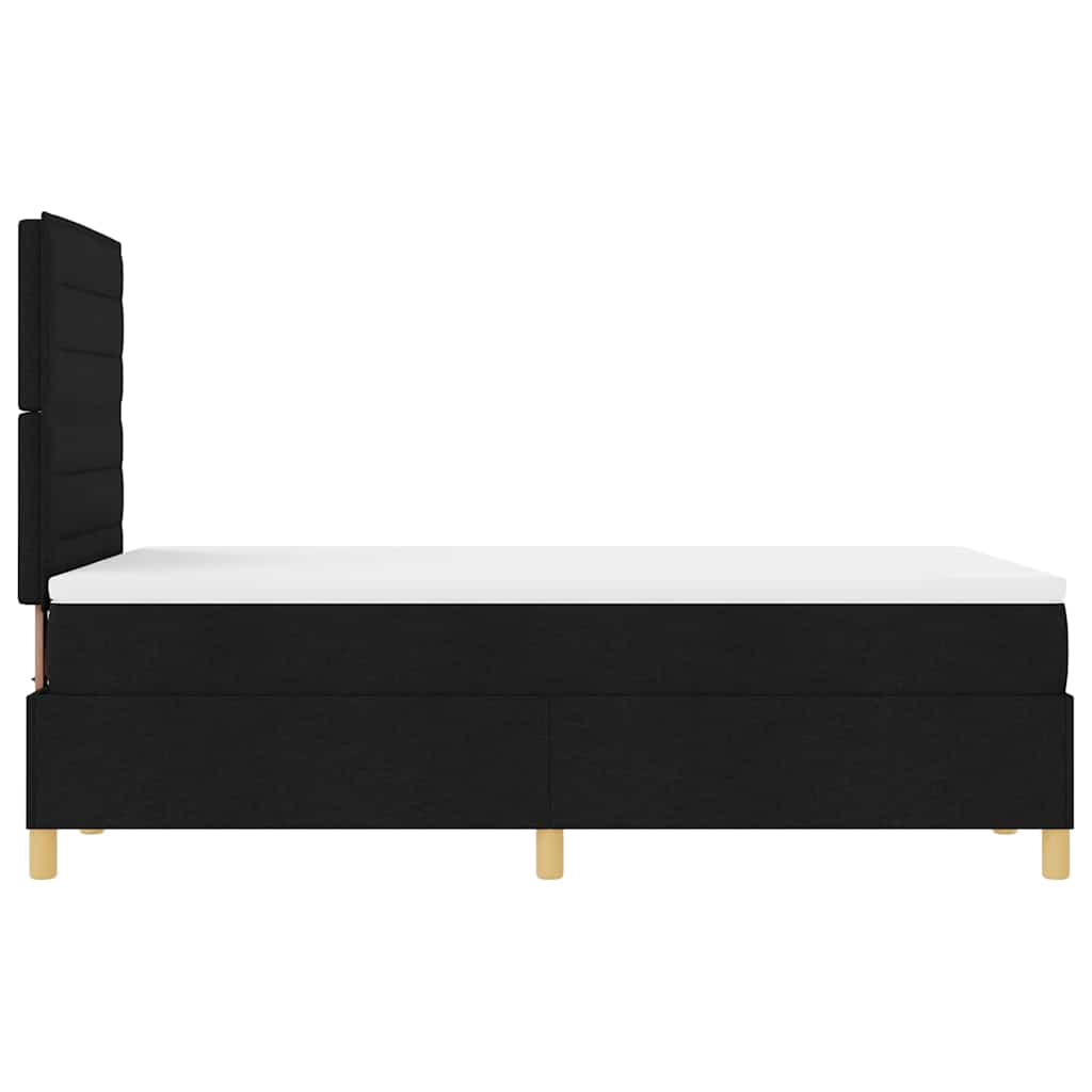 Box spring seng med hovedgærde Sort 120 x 200 cm Stof