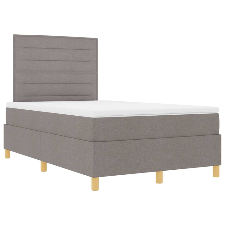 Box spring seng med hovedgærde Gråbrun 120 x 200 cm Stof