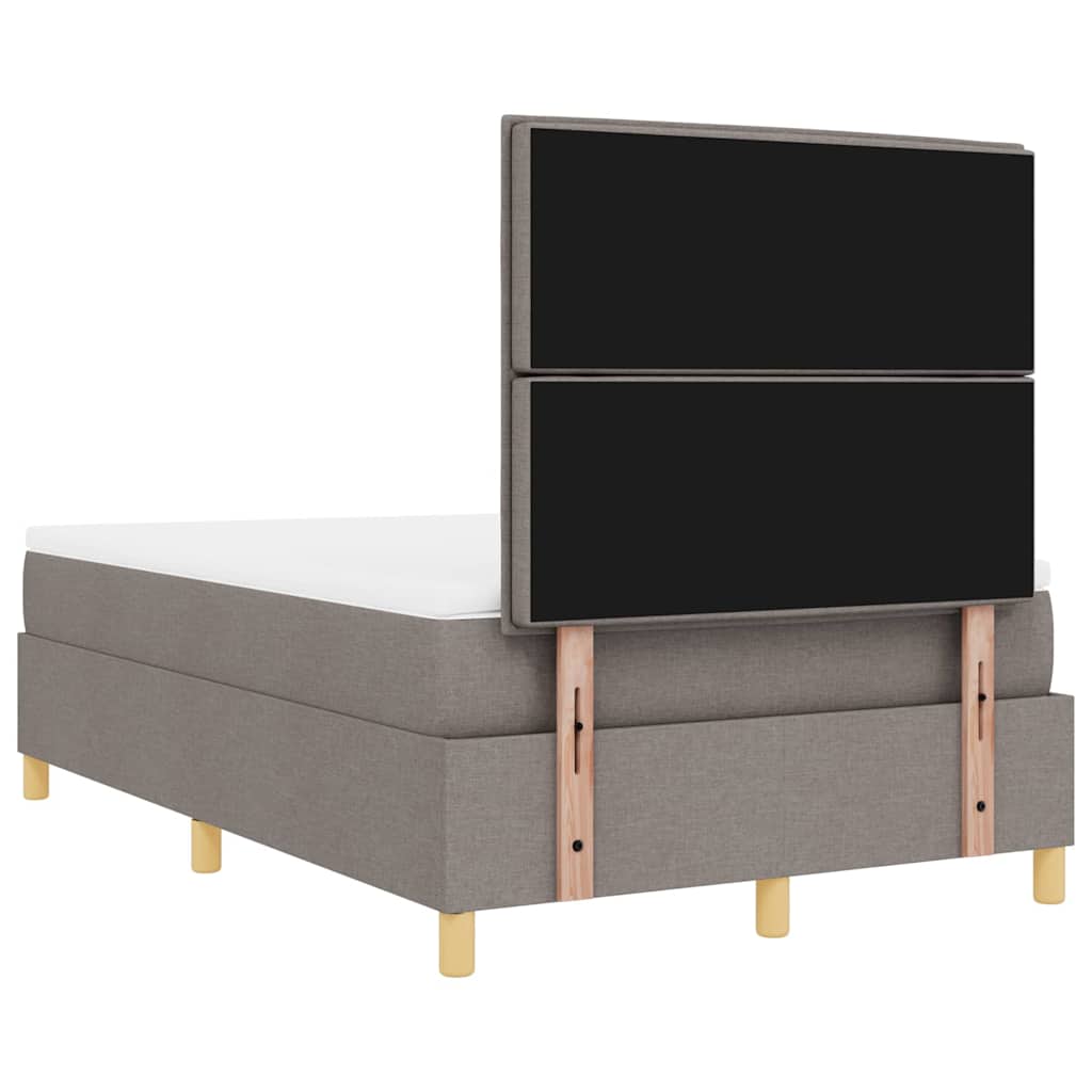 Box spring seng med hovedgærde Gråbrun 120 x 200 cm Stof