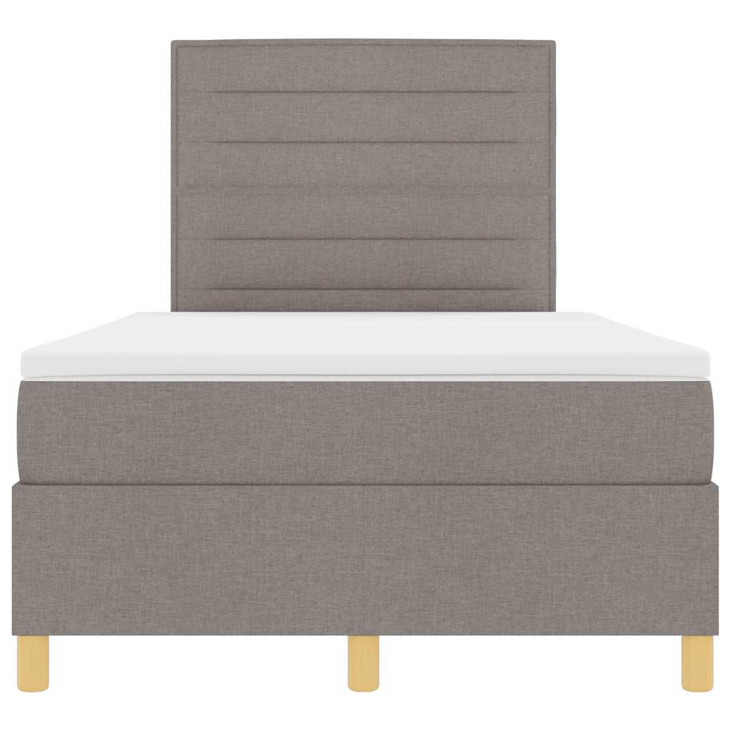 Box spring seng med hovedgærde Gråbrun 120 x 200 cm Stof
