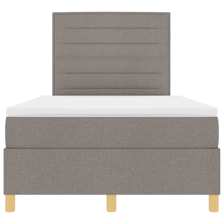Box spring seng med hovedgærde Gråbrun 120 x 200 cm Stof