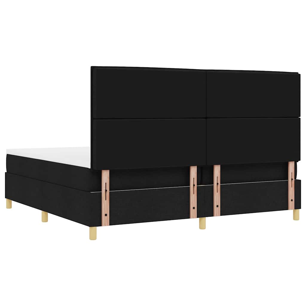 Box spring seng med hovedgærde Sort 200 x 200 cm Stof