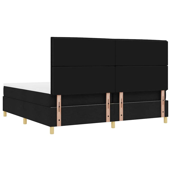 Box spring seng med hovedgærde Sort 200 x 200 cm Stof