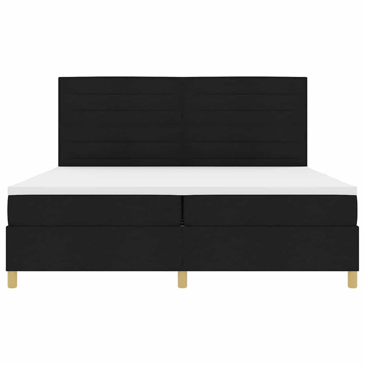 Box spring seng med hovedgærde Sort 200 x 200 cm Stof