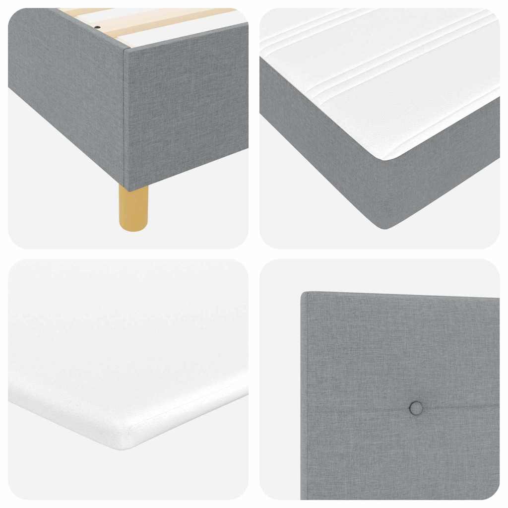 Box spring seng med hovedgærde Lysegrå 100 x 200 cm Stof