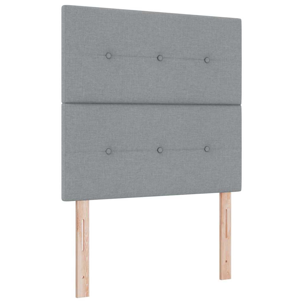 Box spring seng med hovedgærde Lysegrå 100 x 200 cm Stof