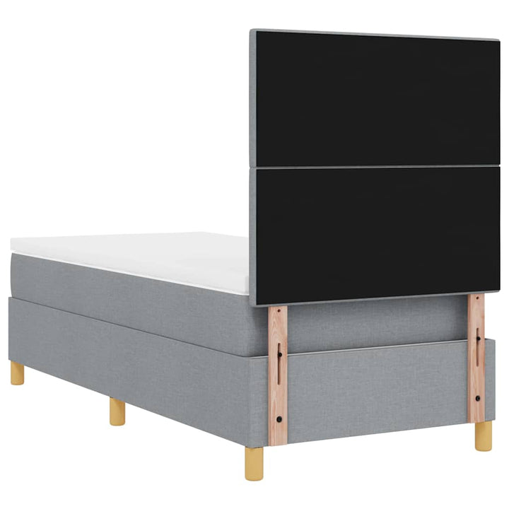 Box spring seng med hovedgærde Lysegrå 100 x 200 cm Stof