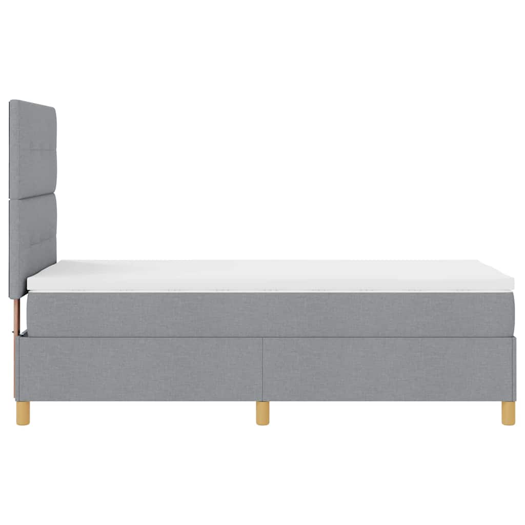 Box spring seng med hovedgærde Lysegrå 100 x 200 cm Stof