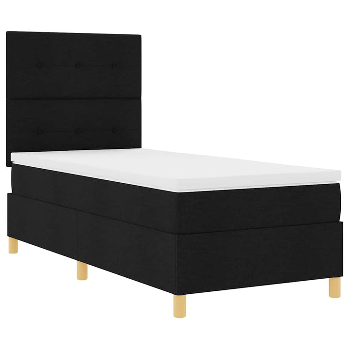 Box spring seng med hovedgærde Sort 100 x 200 cm Stof
