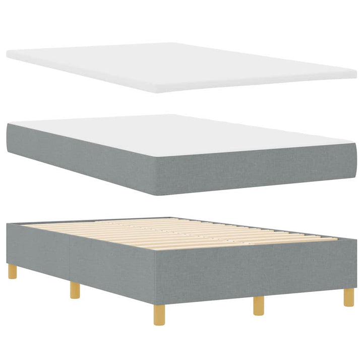 Box spring seng med hovedgærde Lysegrå 120 x 190 cm Stof