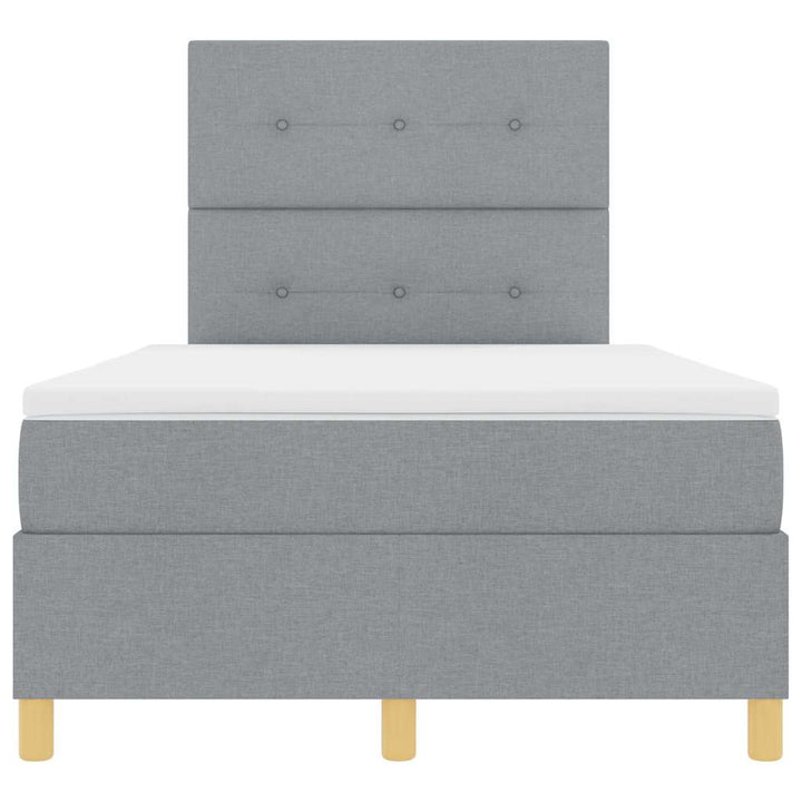Box spring seng med hovedgærde Lysegrå 120 x 190 cm Stof
