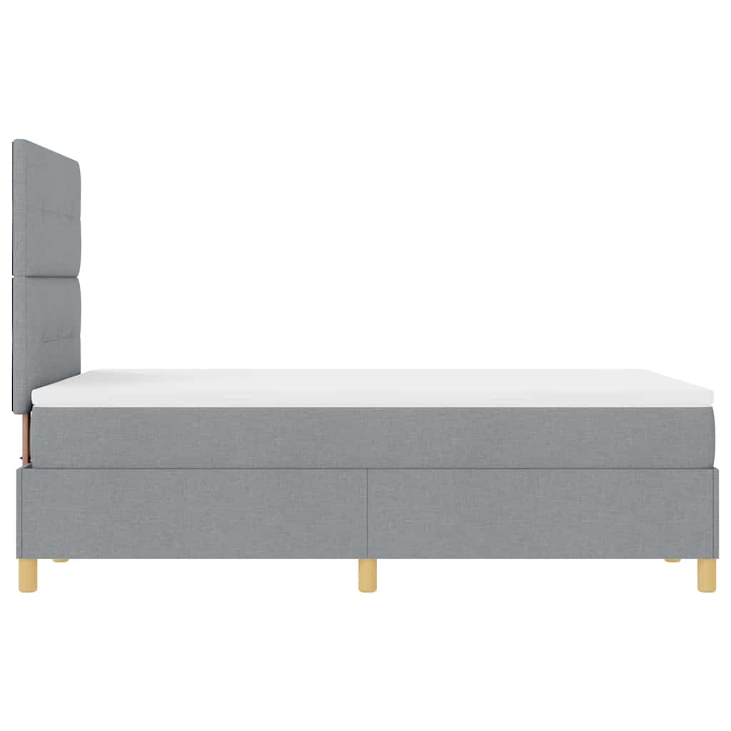 Box spring seng med hovedgærde Lysegrå 120 x 190 cm Stof