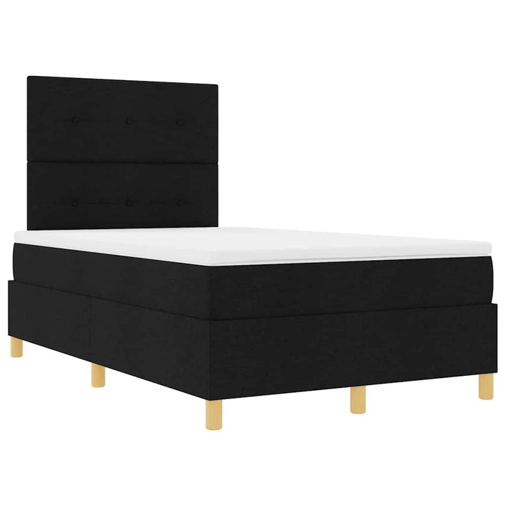 Box spring seng med hovedgærde Sort 120 x 190 cm Stof