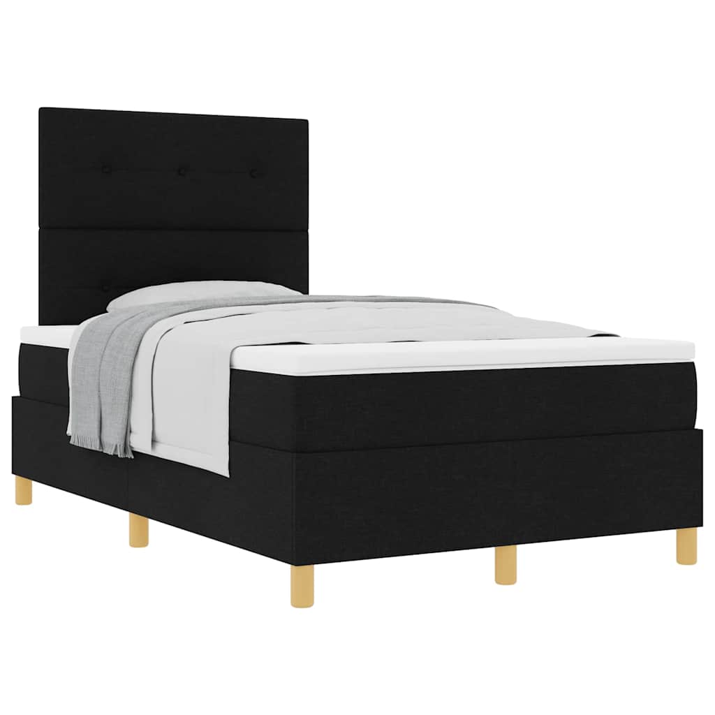 Box spring seng med hovedgærde Sort 120 x 190 cm Stof