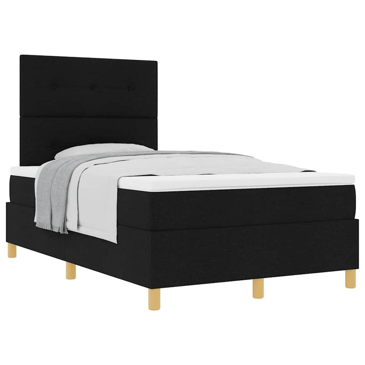 Box spring seng med hovedgærde Sort 120 x 190 cm Stof