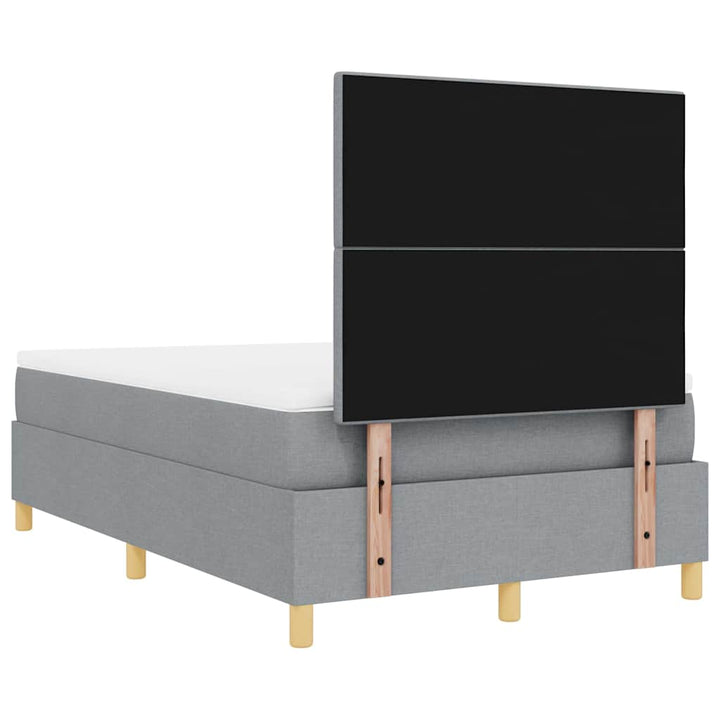 Box spring seng med hovedgærde Lysegrå 120 x 200 cm Stof