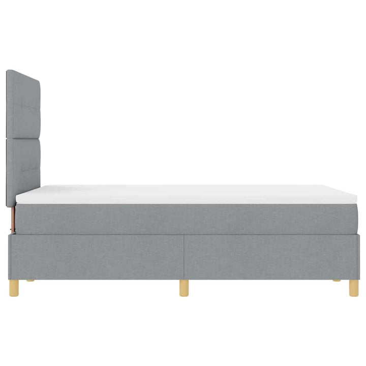 Box spring seng med hovedgærde Lysegrå 120 x 200 cm Stof