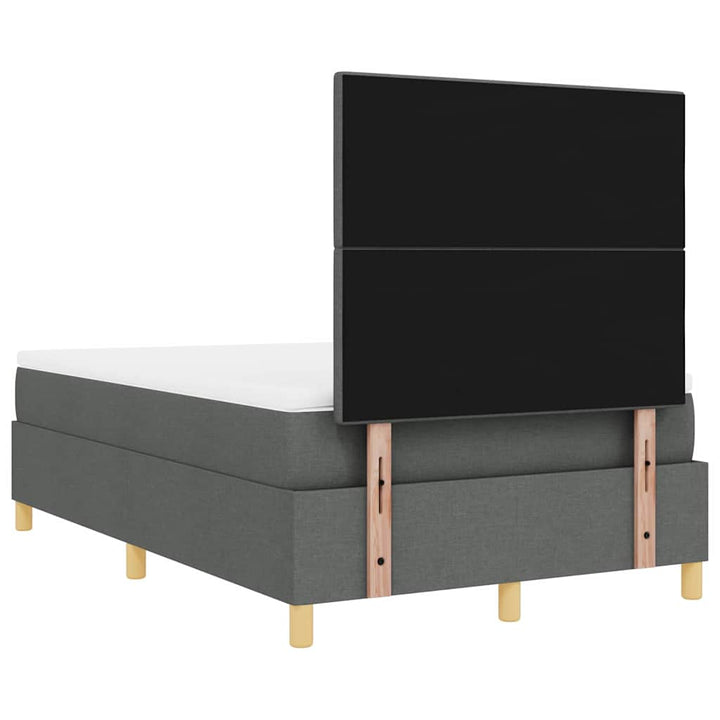 Box spring seng med hovedgærde Mørkegrå 120 x 200 cm Stof