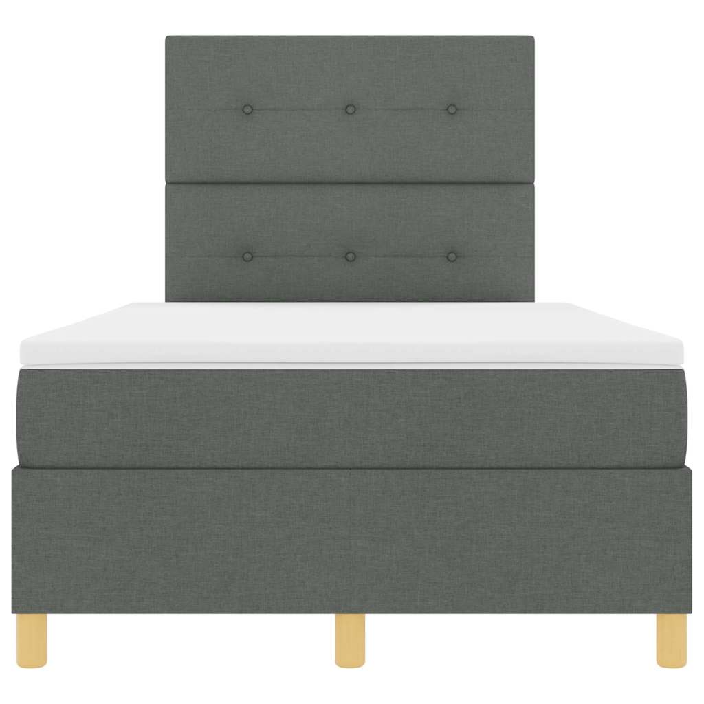Box spring seng med hovedgærde Mørkegrå 120 x 200 cm Stof
