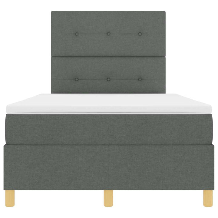 Box spring seng med hovedgærde Mørkegrå 120 x 200 cm Stof