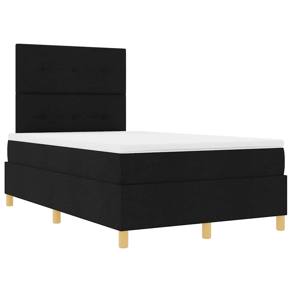 Box spring seng med hovedgærde Sort 120 x 200 cm Stof