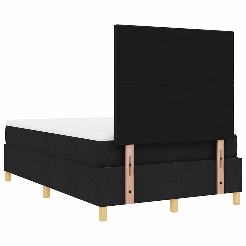 Box spring seng med hovedgærde Sort 120 x 200 cm Stof