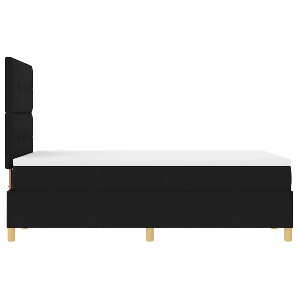 Box spring seng med hovedgærde Sort 120 x 200 cm Stof