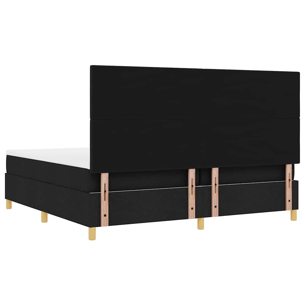 Box spring seng med hovedgærde Sort 200 x 200 cm Stof