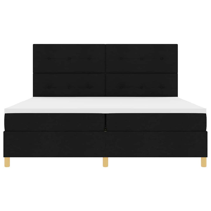 Box spring seng med hovedgærde Sort 200 x 200 cm Stof