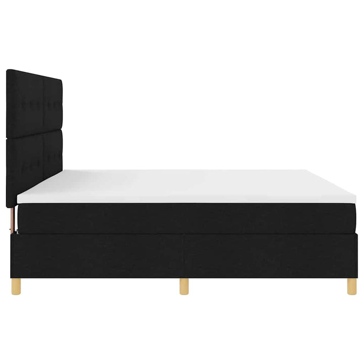 Box spring seng med hovedgærde Sort 200 x 200 cm Stof