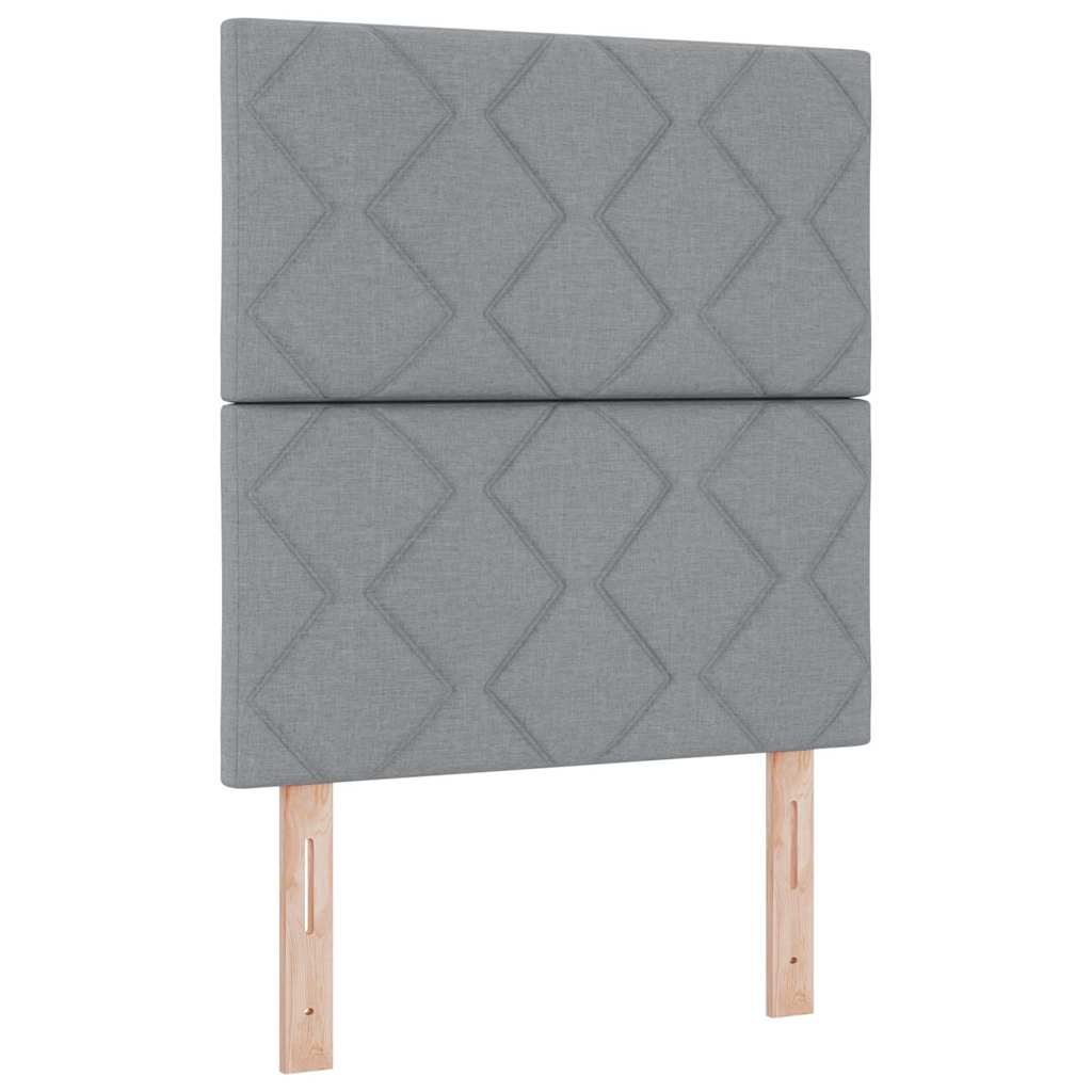 Box spring seng med hovedgærde Lysegrå 80 x 200 cm Stof