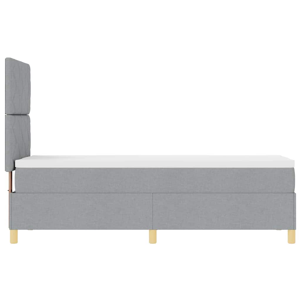 Box spring seng med hovedgærde Lysegrå 80 x 200 cm Stof