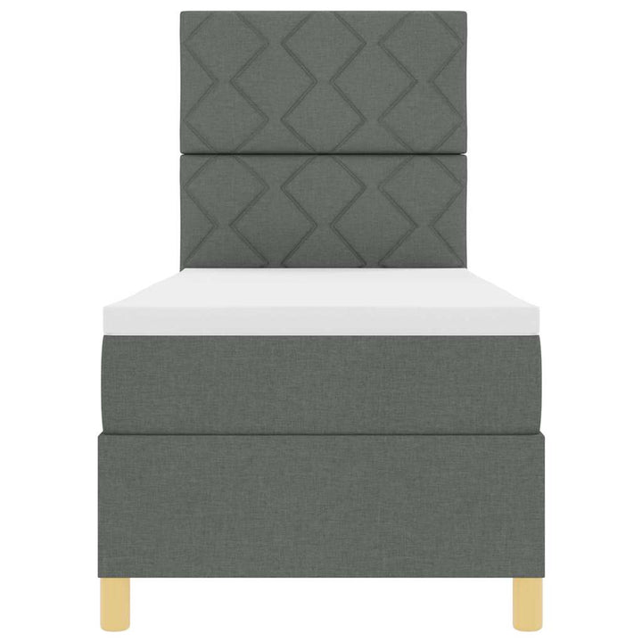 Box spring seng med hovedgærde Mørkegrå 80 x 200 cm Stof