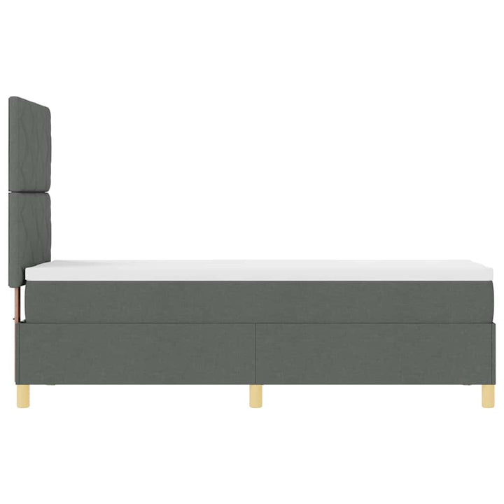 Box spring seng med hovedgærde Mørkegrå 80 x 200 cm Stof