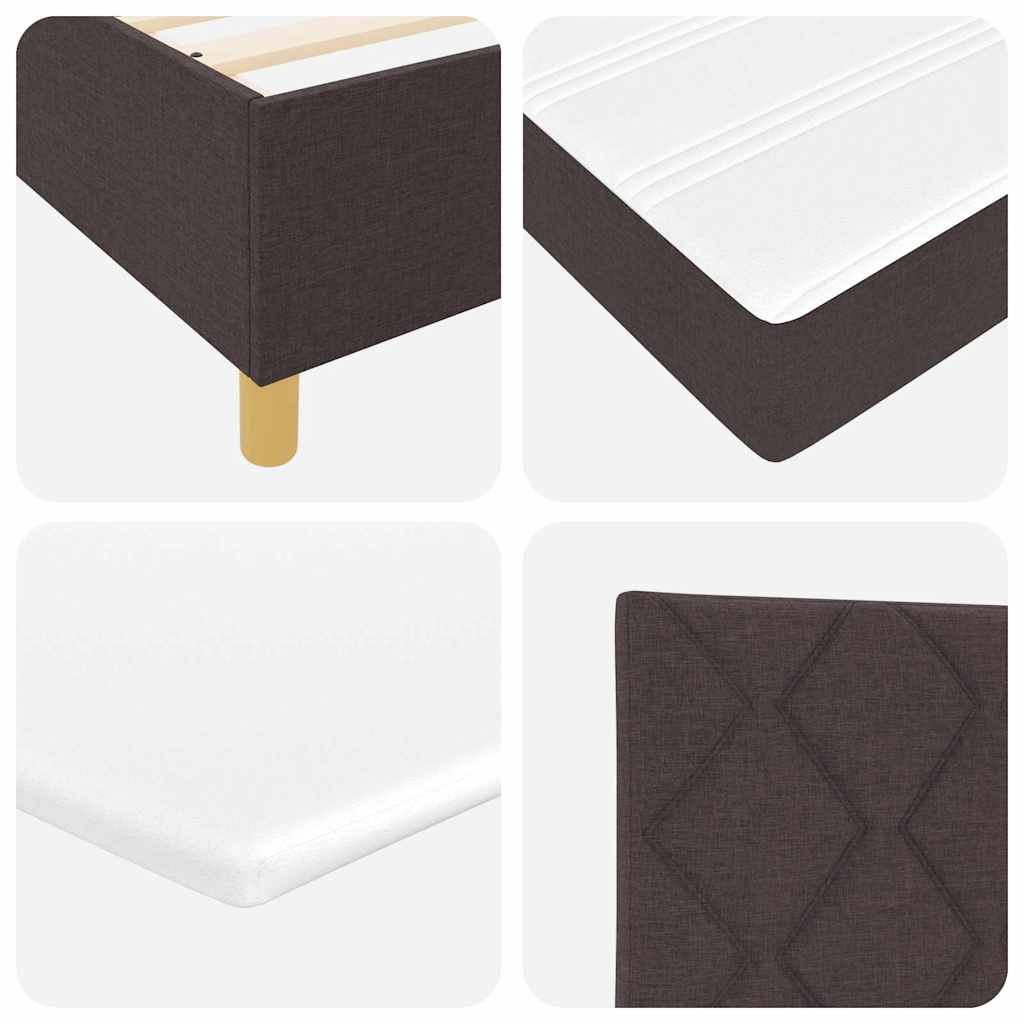 Box spring seng med hovedgærde Mørkebrun 90 x 190 cm Stof