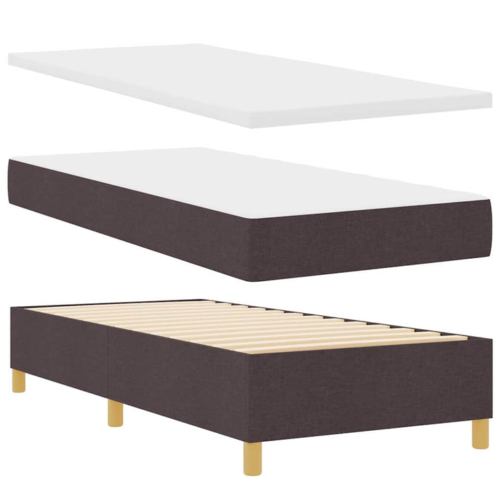 Box spring seng med hovedgærde Mørkebrun 90 x 190 cm Stof