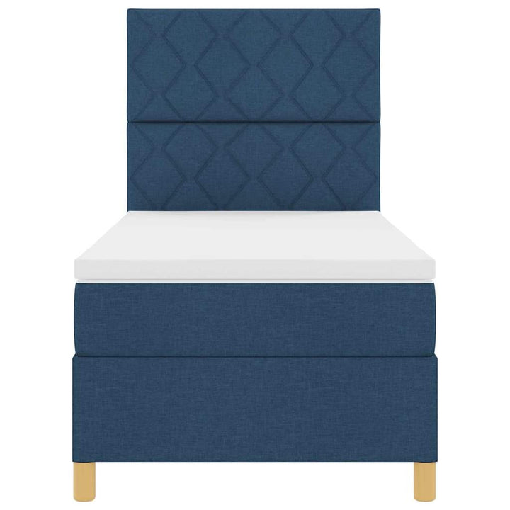 Box spring seng med hovedgærde Blå 90 x 190 cm Stof