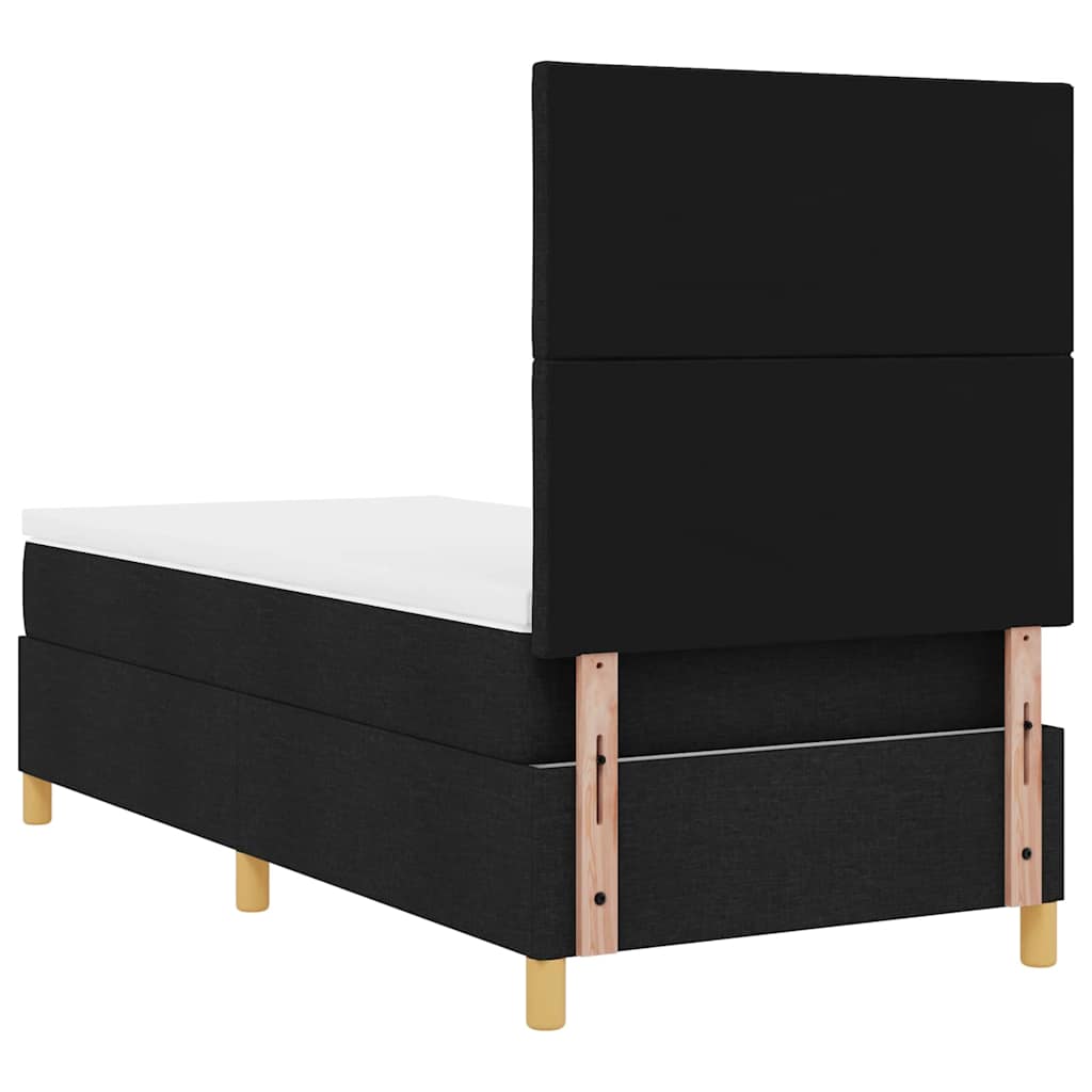 Box spring seng med hovedgærde Sort 100 x 200 cm Stof